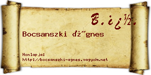 Bocsanszki Ágnes névjegykártya